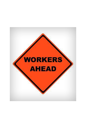 Workers Ahead Mesh Sign (48 X 48)